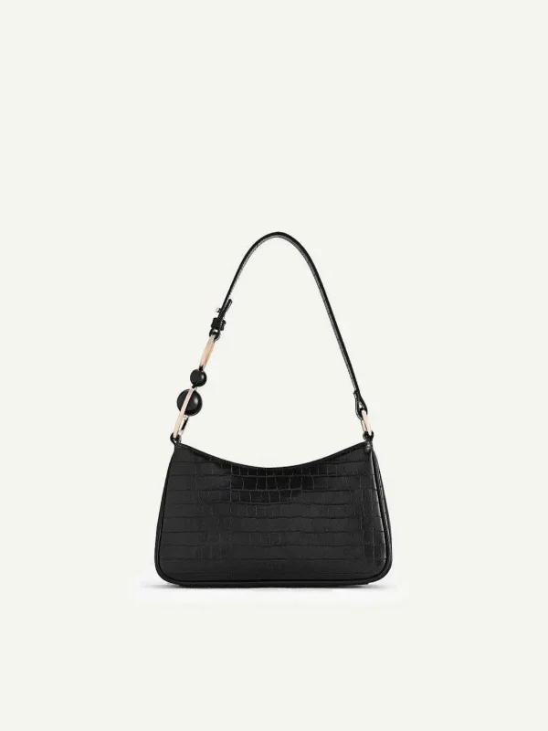 Acrylic Embellished Croc-Effect Embossed Shoulder Bag<PEDRO Sale