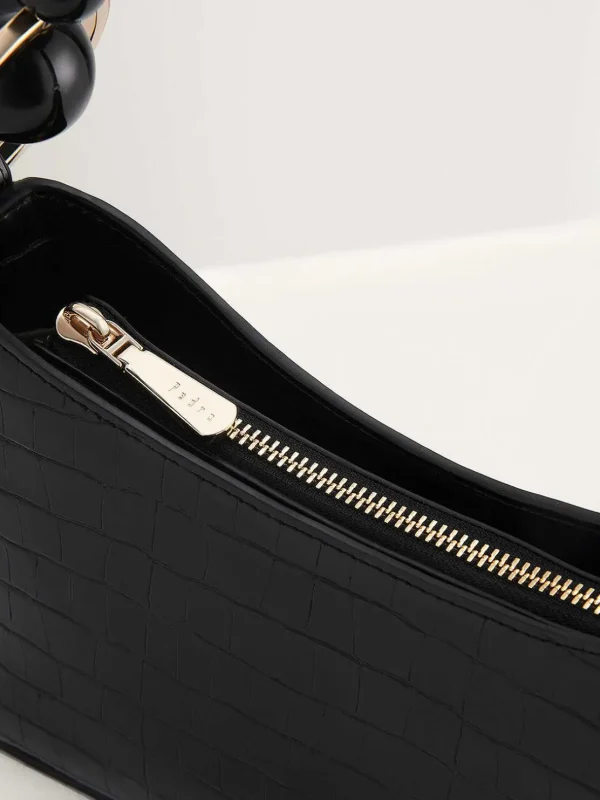 Acrylic Embellished Croc-Effect Embossed Shoulder Bag<PEDRO Sale