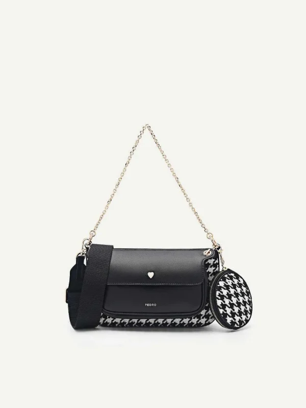 dilone_houndstooth_double_1-2.webp Dilone Houndstooth Double Flap Shoulder Bag<PEDRO Hot