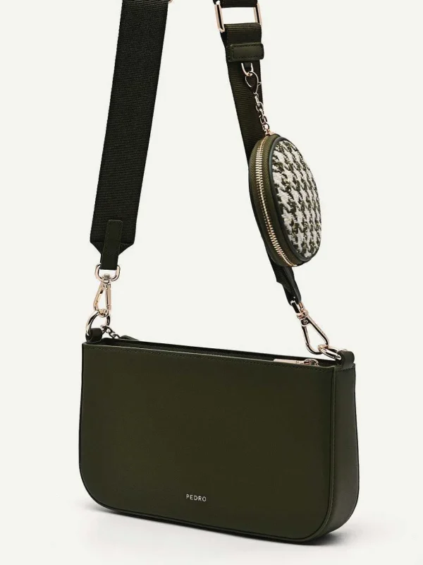 Dilone Houndstooth Double Flap Shoulder Bag<PEDRO Sale