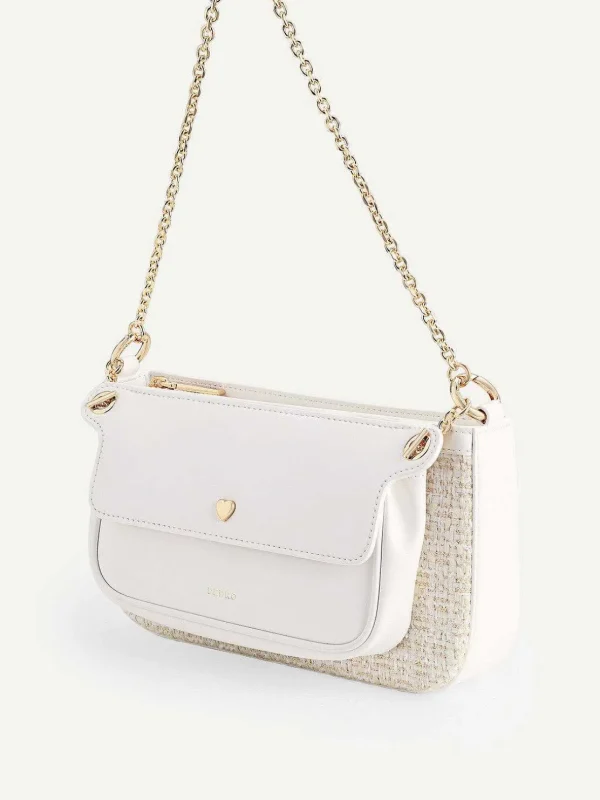dilone_houndstooth_double_6.webp Dilone Houndstooth Double Flap Shoulder Bag<PEDRO Best Sale