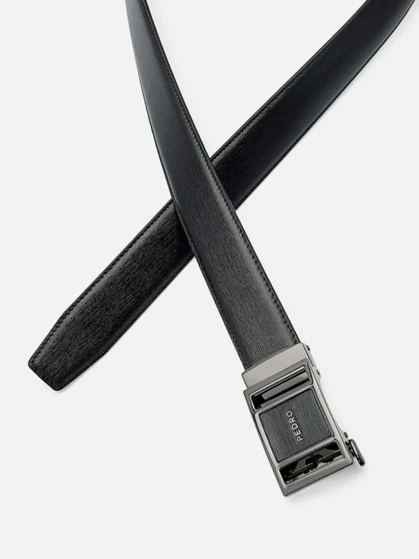 Embossed Leather Automatic Belt<PEDRO Fashion