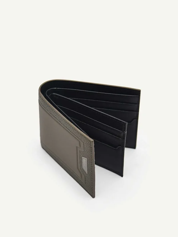 Embossed Leather Bi-Fold Flip Wallet<PEDRO Fashion