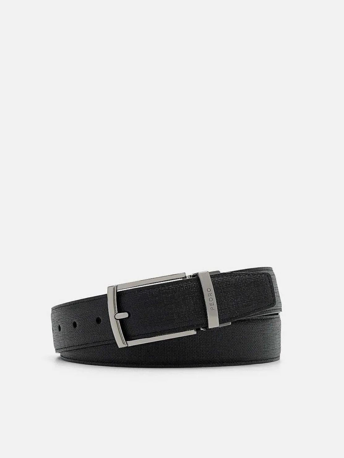 Embossed Leather Reversible Pin Belt<PEDRO Shop