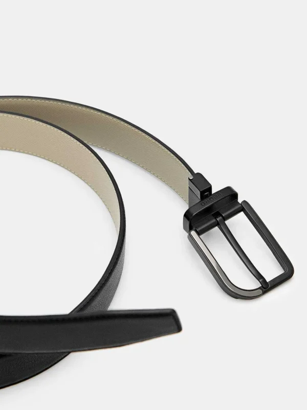 Embossed Leather Reversible Pin Belt<PEDRO Store