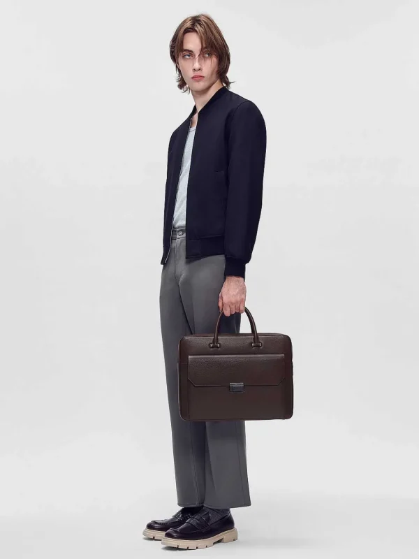 Henry Textured Leather Briefcase<PEDRO Cheap