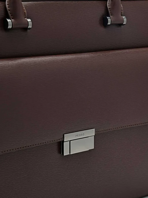 Henry Textured Leather Briefcase<PEDRO Cheap