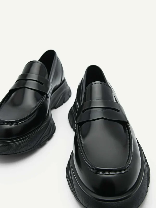 Hybrix Leather Penny Loafers<PEDRO Best Sale