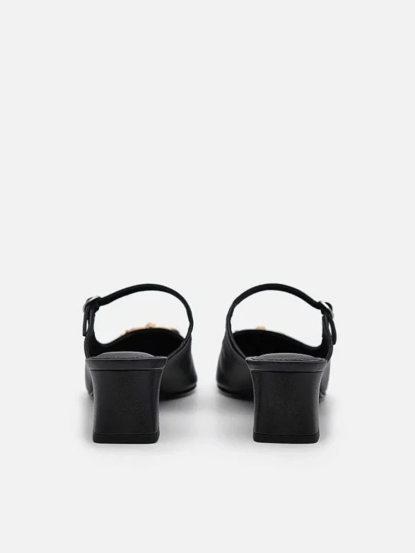 Jean Leather Heel Mules<PEDRO Hot