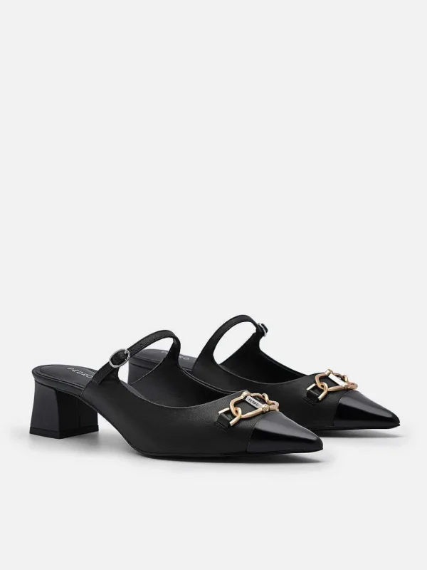 Jean Leather Heel Mules<PEDRO Hot