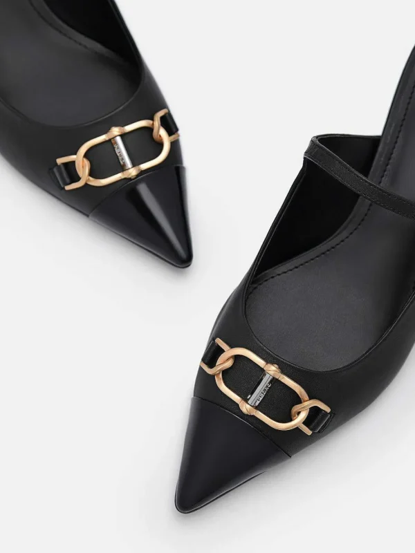 Jean Leather Heel Mules<PEDRO Hot