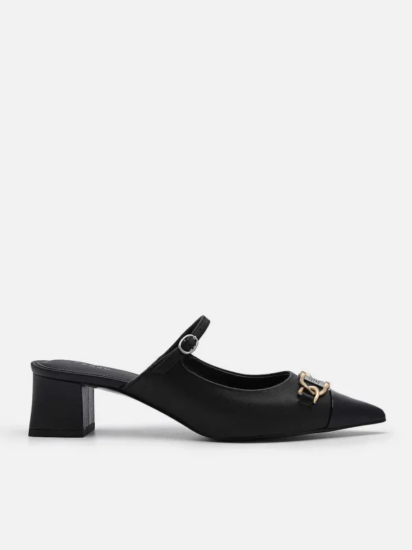 Jean Leather Heel Mules<PEDRO Hot