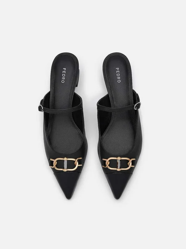 Jean Leather Heel Mules<PEDRO Hot