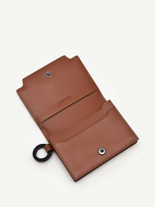 Leather Bi-Fold Card Holder With Key Ring<PEDRO Fashion