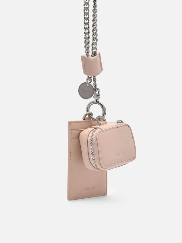 Leather Lanyard With Card Holder<PEDRO Discount