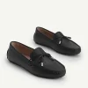 Lizard-Effect Leather Bow Driving Shoes<PEDRO Flash Sale