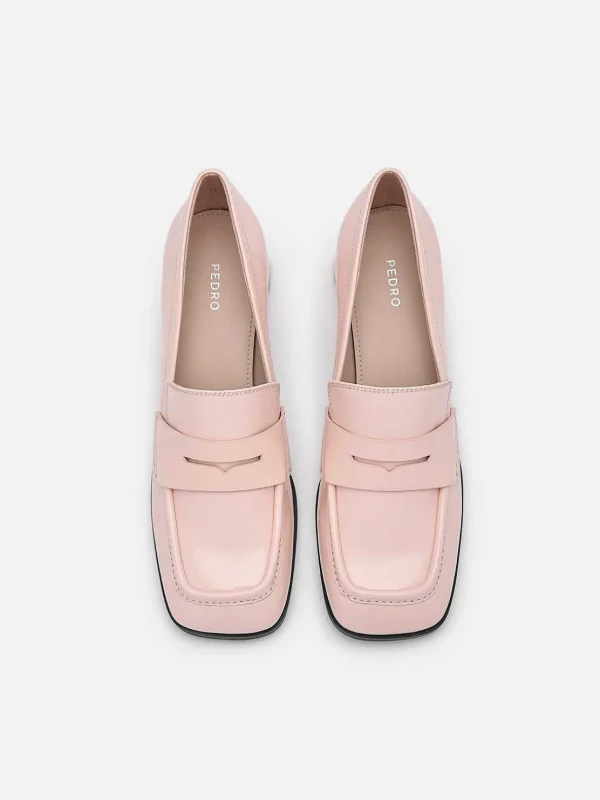Maggie Leather Heel Loafers<PEDRO Store