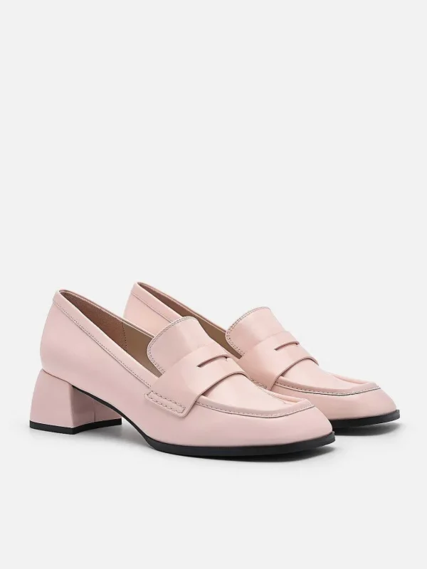 Maggie Leather Heel Loafers<PEDRO Store