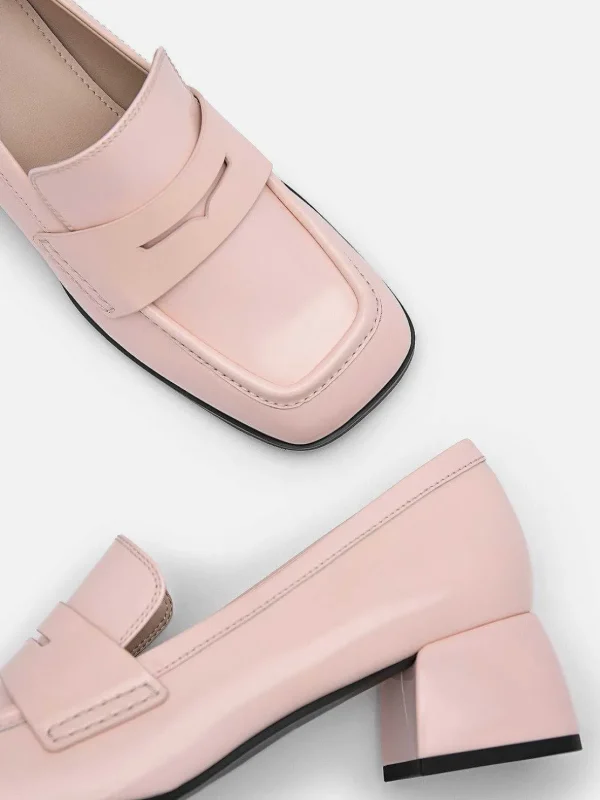 Maggie Leather Heel Loafers<PEDRO Store
