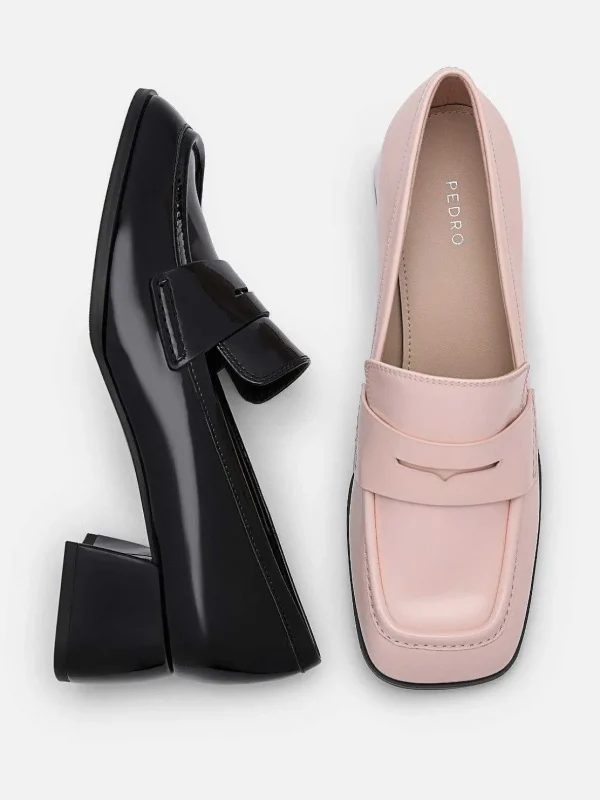 Maggie Leather Heel Loafers<PEDRO Store
