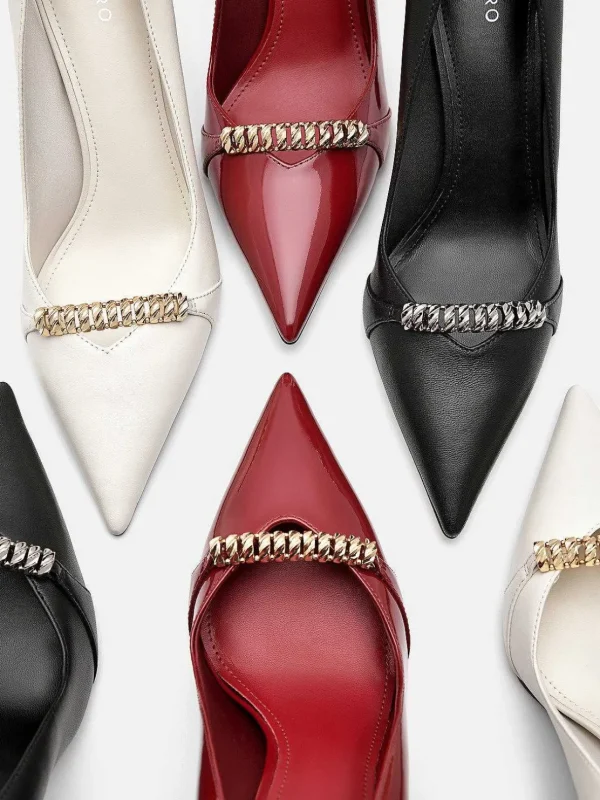 Mia Leather Heel Pumps<PEDRO Shop
