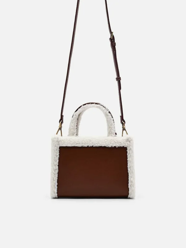 Mini Quilted Faux Fur Handbag<PEDRO Shop