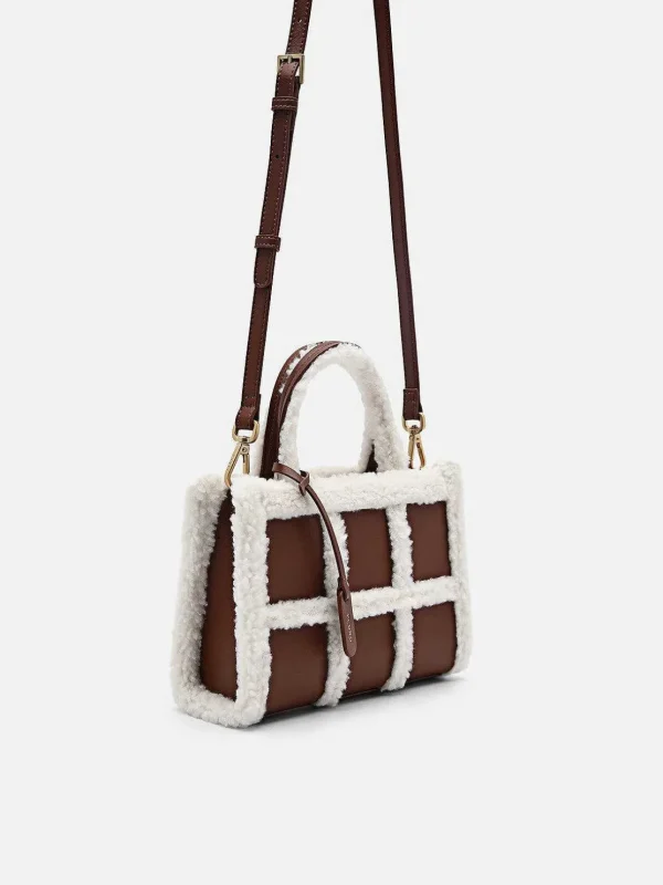 Mini Quilted Faux Fur Handbag<PEDRO Shop