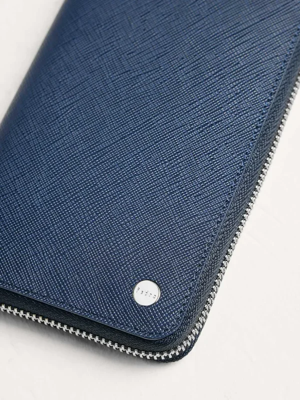Oliver Embossed Leather Zip-Around Wallet<PEDRO New