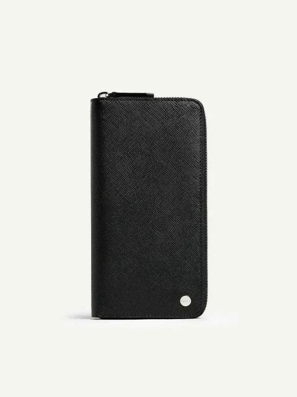 Oliver Embossed Leather Zip-Around Wallet<PEDRO Sale