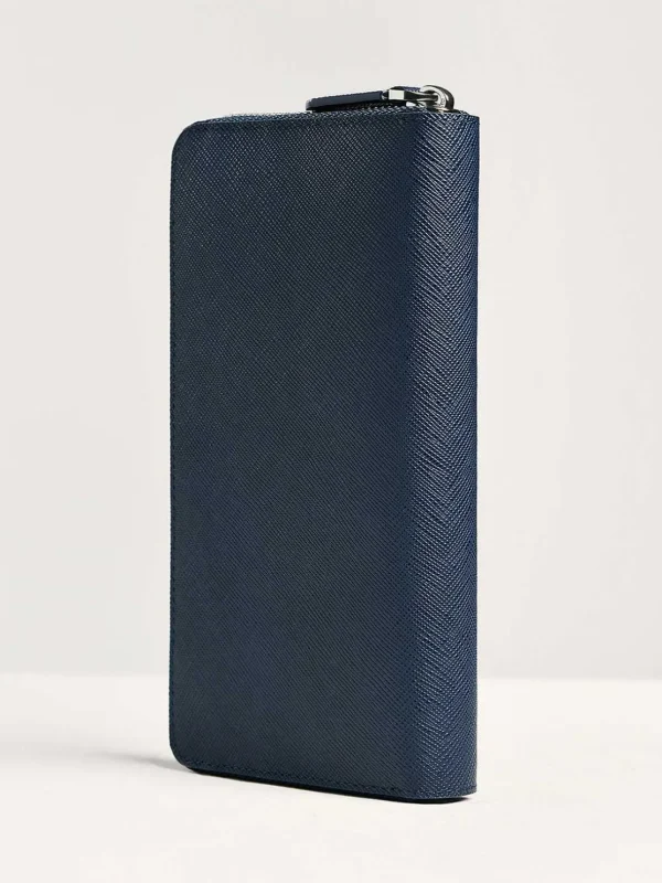 Oliver Embossed Leather Zip-Around Wallet<PEDRO New