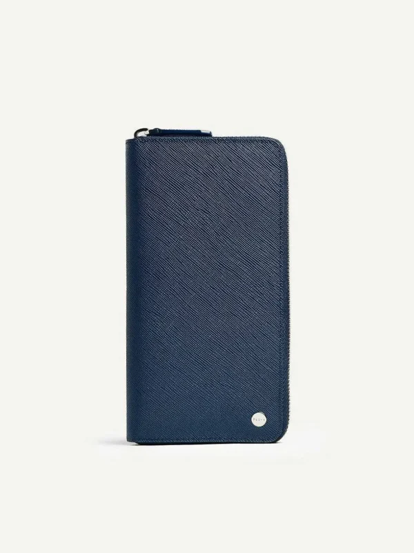 Oliver Embossed Leather Zip-Around Wallet<PEDRO New