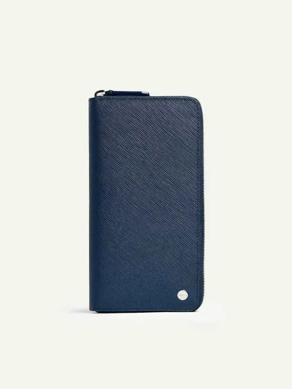 Oliver Embossed Leather Zip-Around Wallet<PEDRO New
