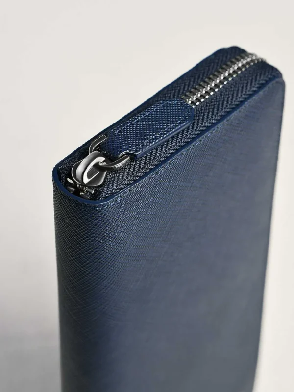Oliver Embossed Leather Zip-Around Wallet<PEDRO New