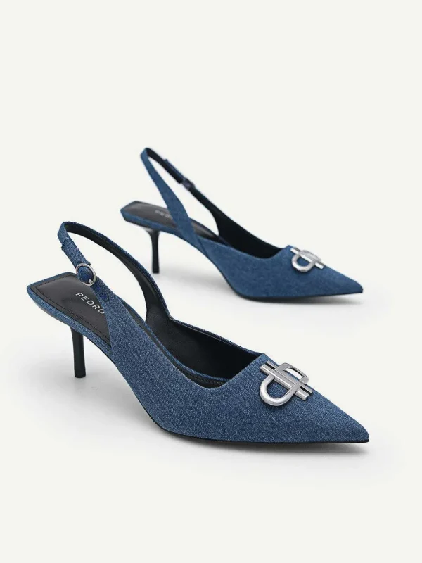 Icon Denim Pointed Slingback Pumps<PEDRO Shop