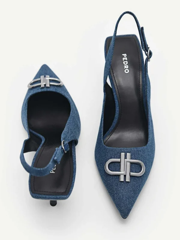 Icon Denim Pointed Slingback Pumps<PEDRO Shop