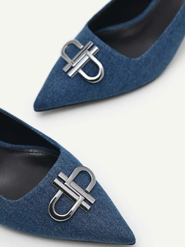 Icon Denim Pointed Slingback Pumps<PEDRO Shop