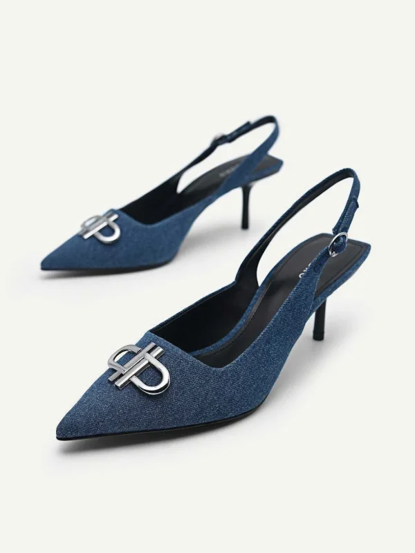Icon Denim Pointed Slingback Pumps<PEDRO Shop