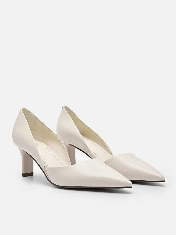 Rocco Leather Heel D'Orsay Pumps<PEDRO Fashion