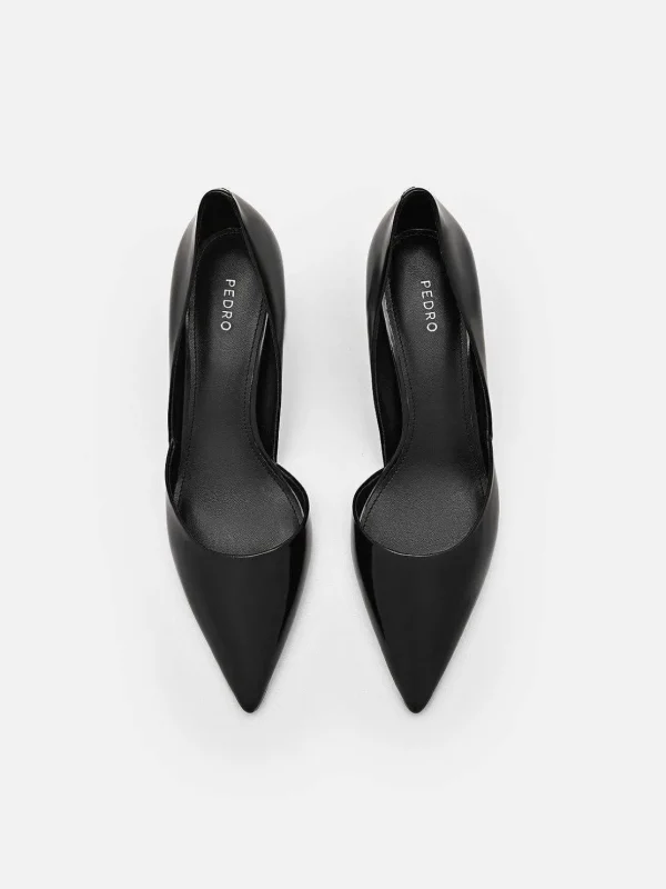 Rocco Leather Heel D'Orsay Pumps<PEDRO New