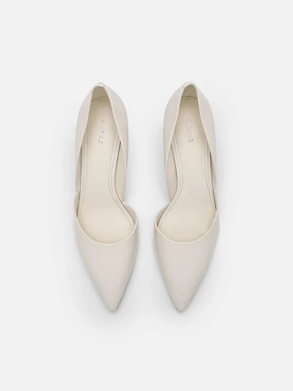 Rocco Leather Heel D'Orsay Pumps<PEDRO Fashion