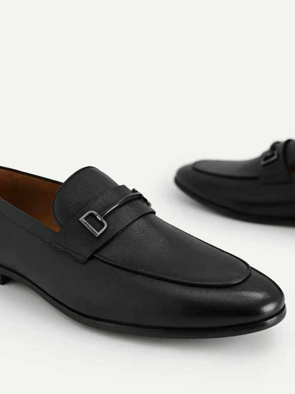 textured_leather_loafers__1-1.webp Textured Leather Loafers With Metal Bit<PEDRO Outlet
