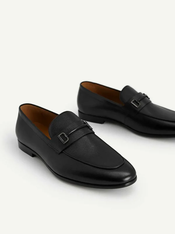 textured_leather_loafers__2-1.webp Textured Leather Loafers With Metal Bit<PEDRO Outlet