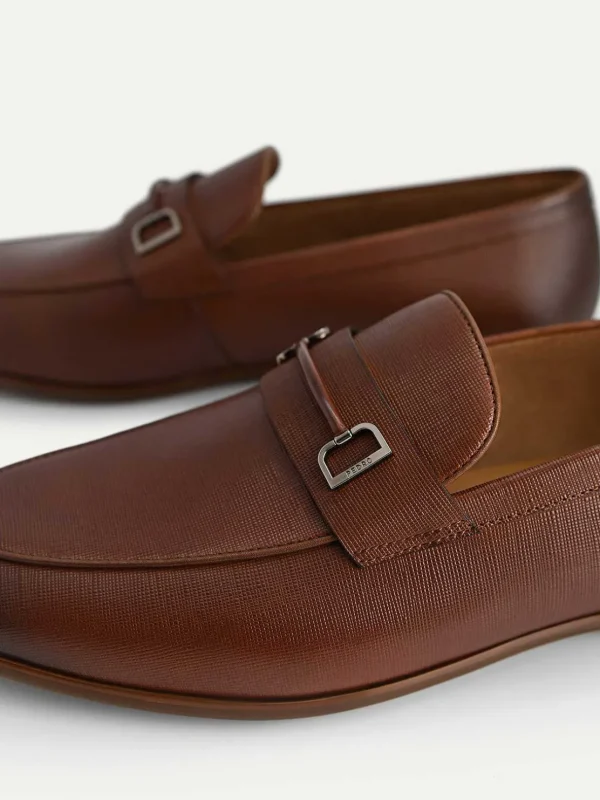 textured_leather_loafers__2.webp Textured Leather Loafers With Metal Bit<PEDRO Best